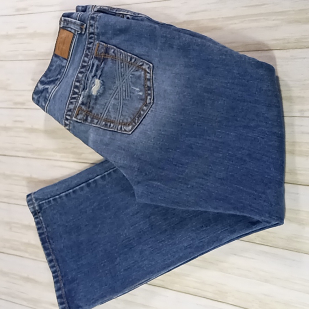 aeropostale Distressed Bootcut Blue Jeans Size 13/14 Reg - Picture 4 of 16